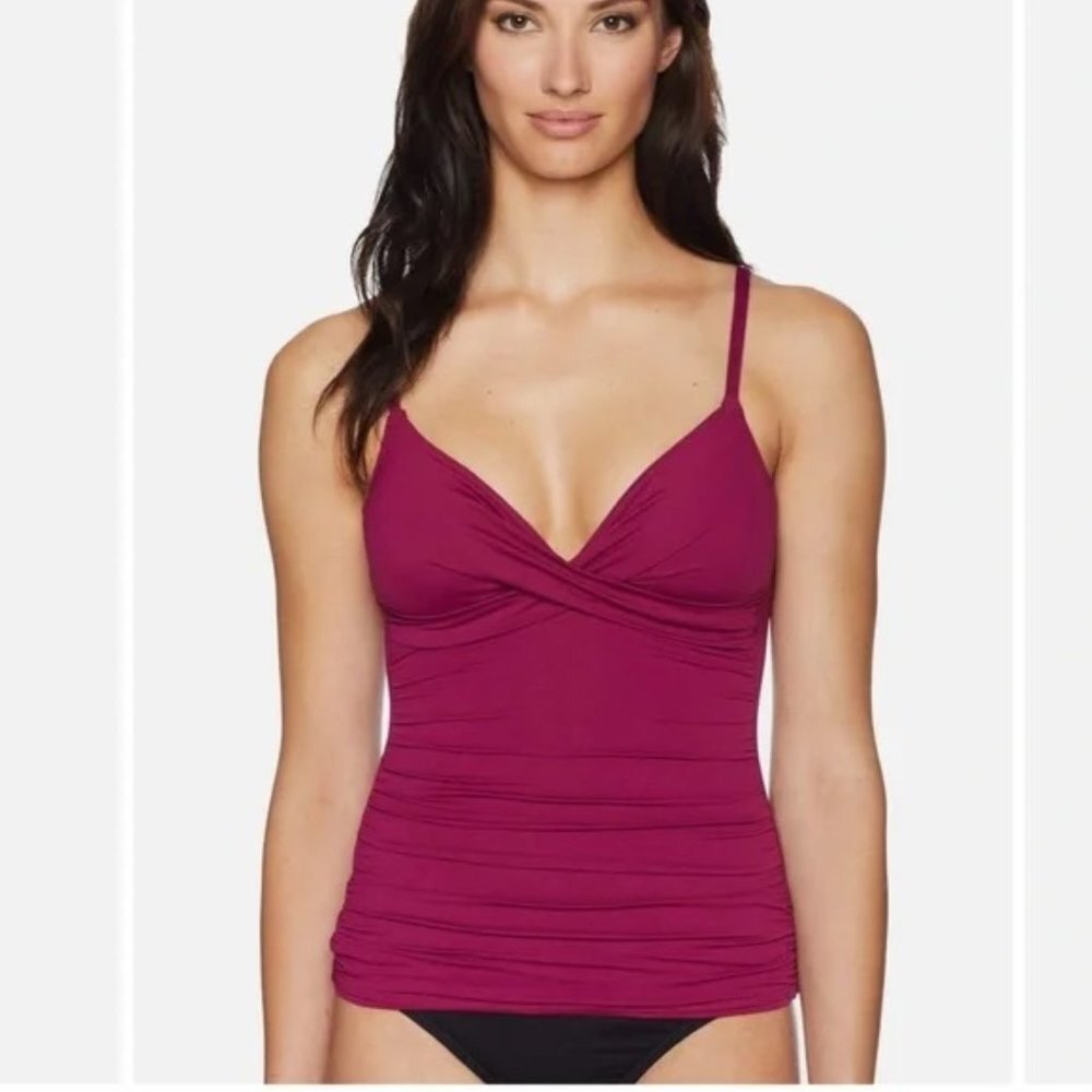 Lauren Ralph Lauren Plum Burgundy Beach Club Shaping Underwire Tankini Set TwoPc